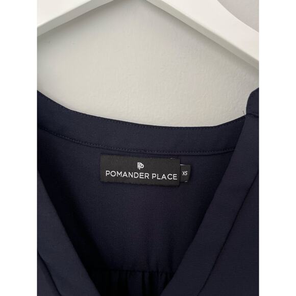 Tuckernuck Pomander Place Poplin Kenzo Dress Flutter Tiered Long Sleeves Navy XS - Picture 5 of 9